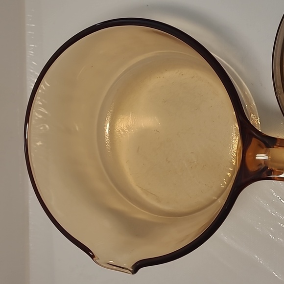 #(5)Corningware vision cookware amber glass pot and ild  1L  used  USA - Picture 5 of 7